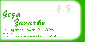 geza zavarko business card